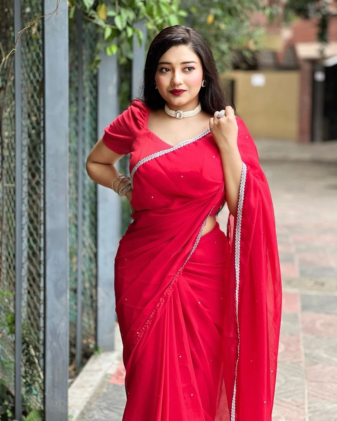 Main materials georgate stone saree