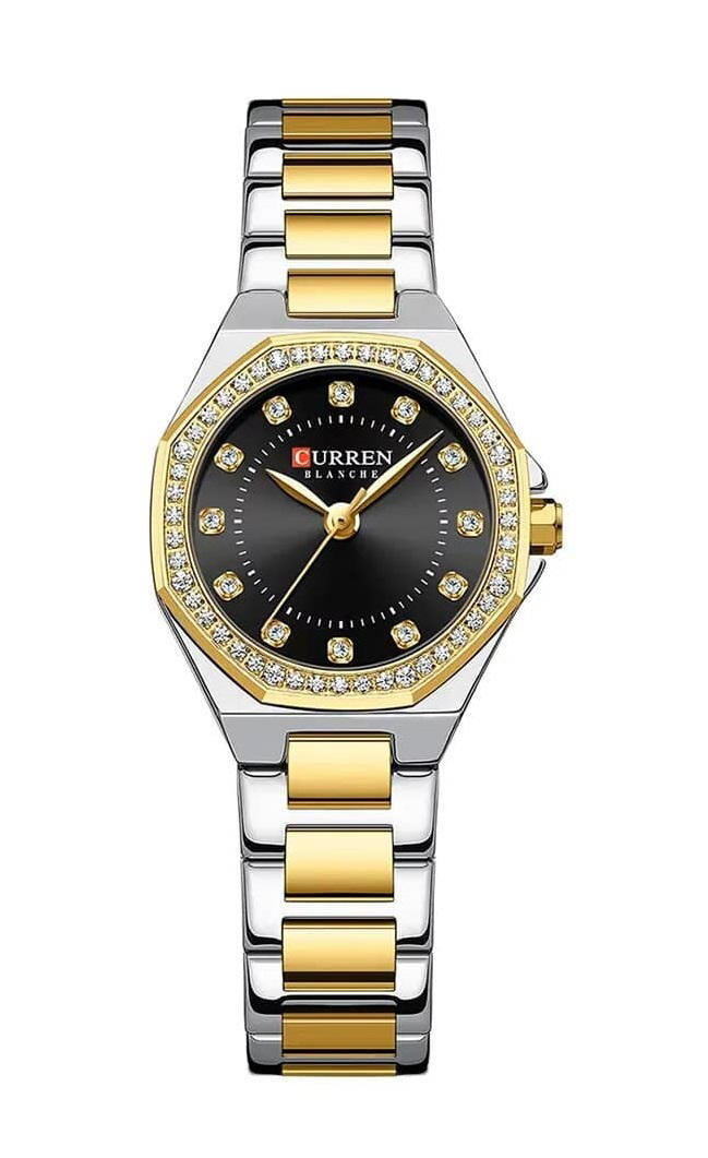 CURREN 9100 Elegant Fashion Stainless Steel Ladies Watch-Gold Blue