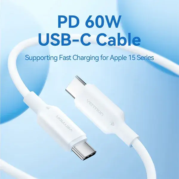 VENTION TRCWH USB 2.0 Type-C Male to Type-C Male Cable - 2M