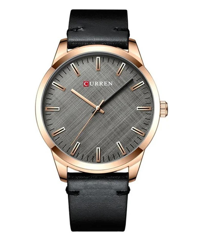 Curren 8386 Quartz Leather Belt Watch For Men - Black