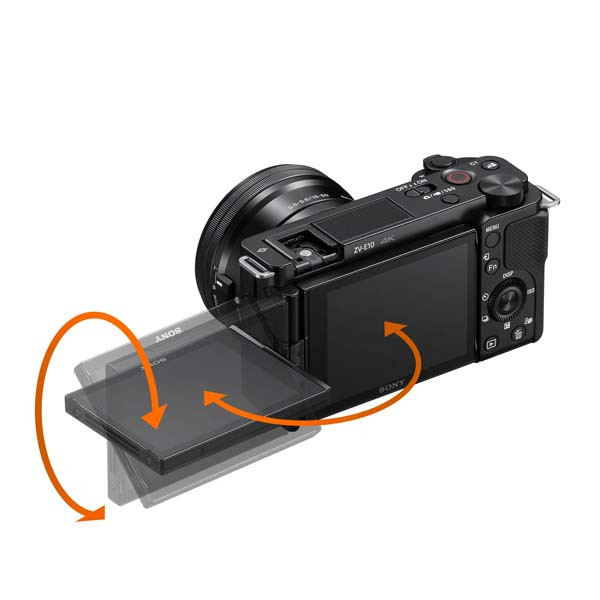 Sony Alpha ZV-E10 Interchangeable-Lens Vlog Camera with 16-50mm Power Zoom Lens