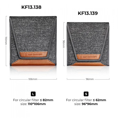 K&F Concept 3-Pocket Lens Filter Case – Holds Filters Up to 82mm – Compact Protective Storage for Camera Filters KF13.138