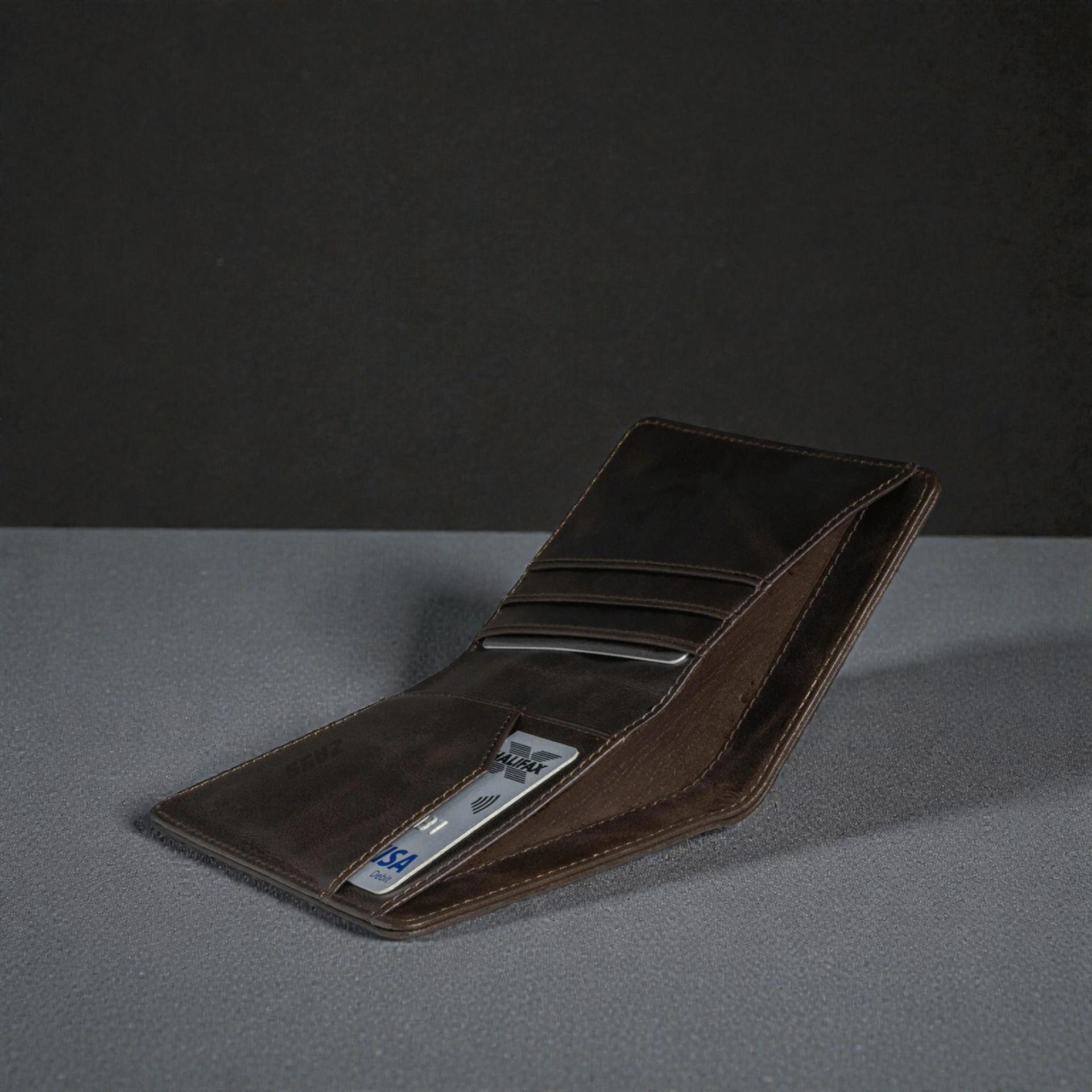 Zays Premium Handcrafted Slim Bifold Leather Short Wallet for unisex - Personalized Top-Grain Leather Wallet - Compact Durable Stylish - ZSW127-Chocolate