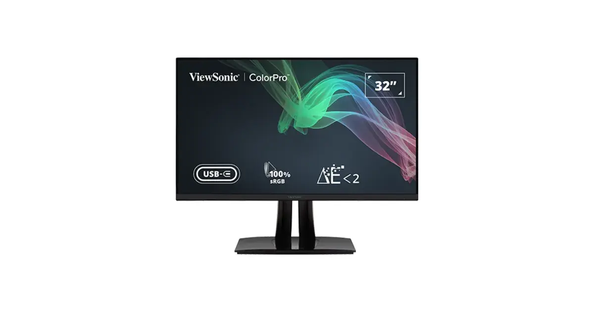 ViewSonic ColorPro VP3256-4K ColorPro 32-inch 4K UHD Pantone Validated 100% sRGB & Factory Pre-Calibrated Monitor with 60W USB-C