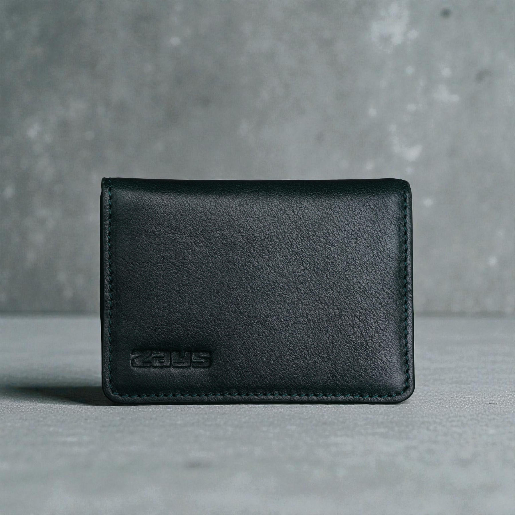 Zays Premium Leather Magnetic Card Holder - Slim and Eco-Friendly Mini Wallet for Unisex - Handmade Secure Compact and Stylish Design (ZCW113 - Bottle Green)