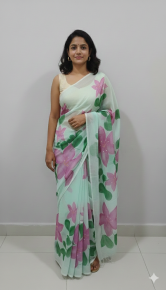 হ্যান্ড প্রিন্ট শাড়ি