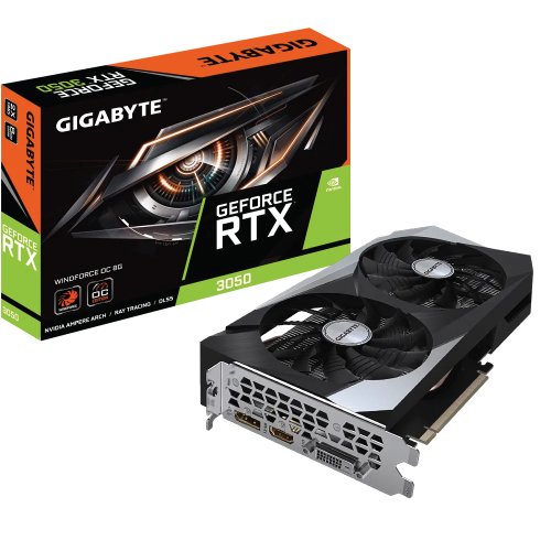 GIGABYTE NVIDIA GV-N3050WF2OC-8GD Graphics Card