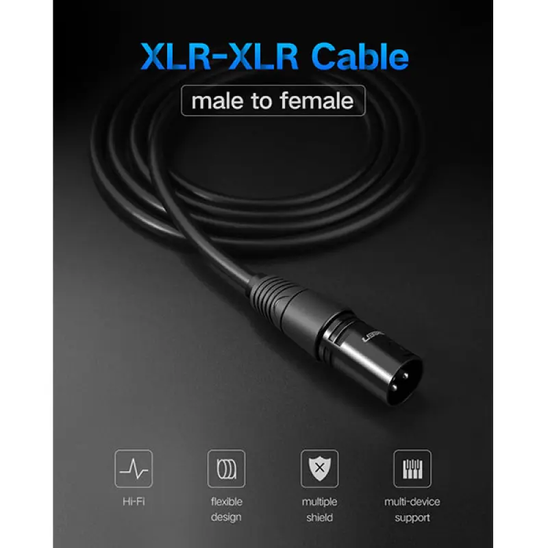 UGREEN AV130 (20711) Cannon XLR Male to Female Extension Cable - 3M