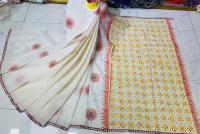 সুতি ব্লক প্রিন্ট শাড়ী
