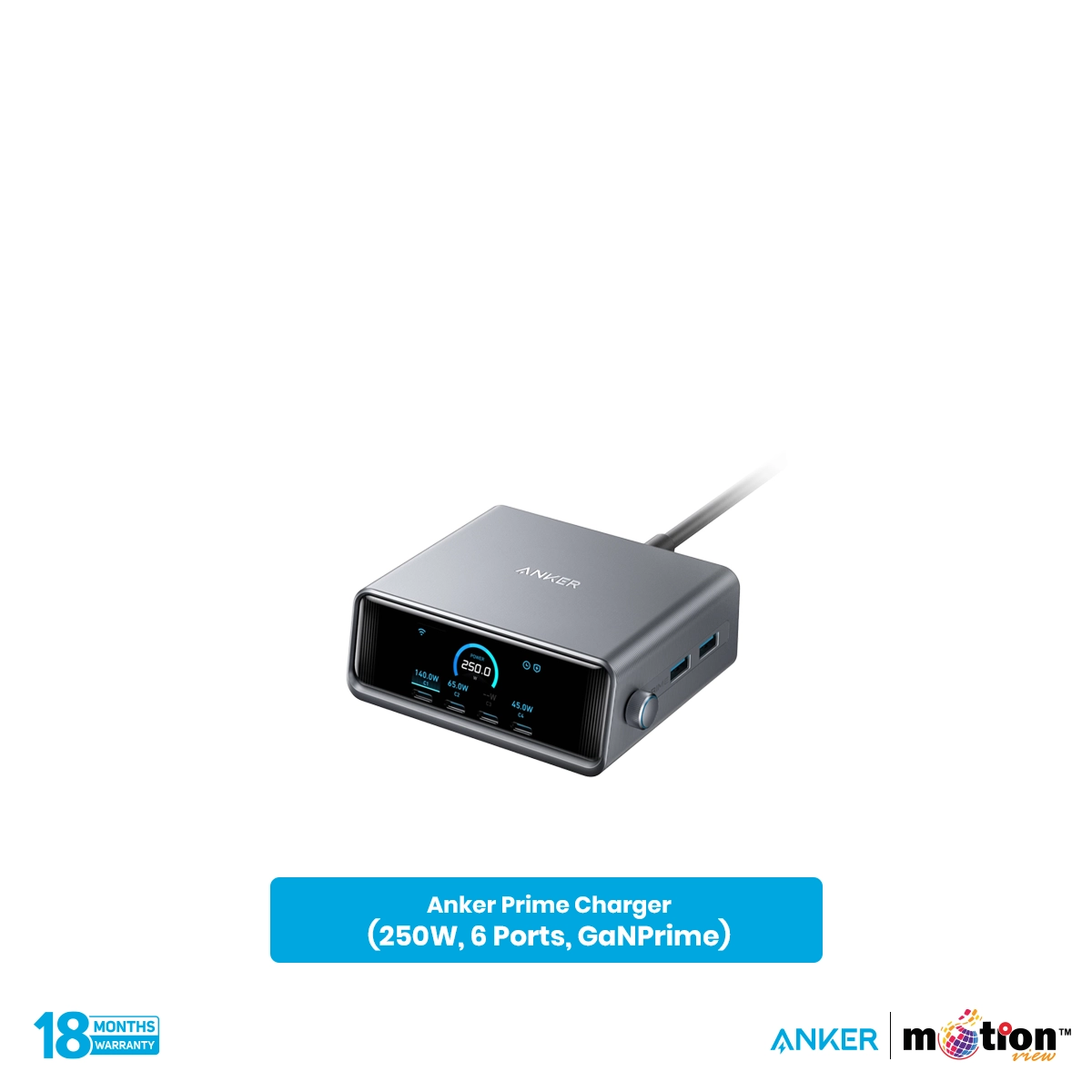 Anker Prime Charger 250W 6 Ports GaNPrime