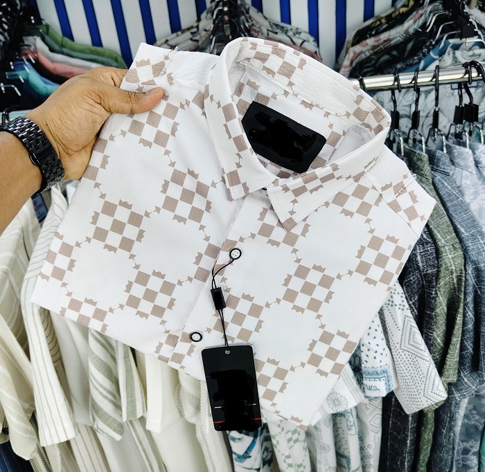 Luxury Popcorn Half Sleeve Print Shirt