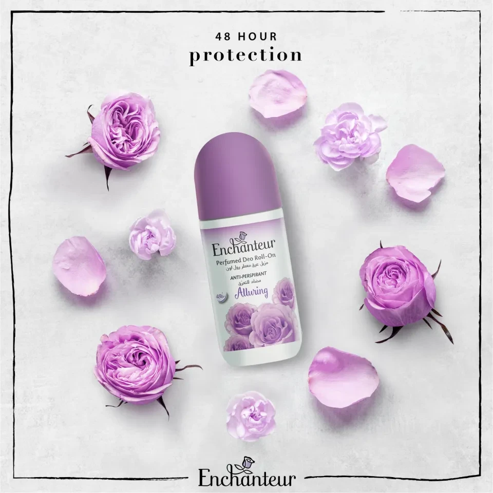 Enchanteur Alluring Anti-Perspirant Deodorant Roll-On For Women| 48-Hours Long Odour Protection| Soothing Floral French Fragrance| Quick Drying & Non-Sticky| 50ml