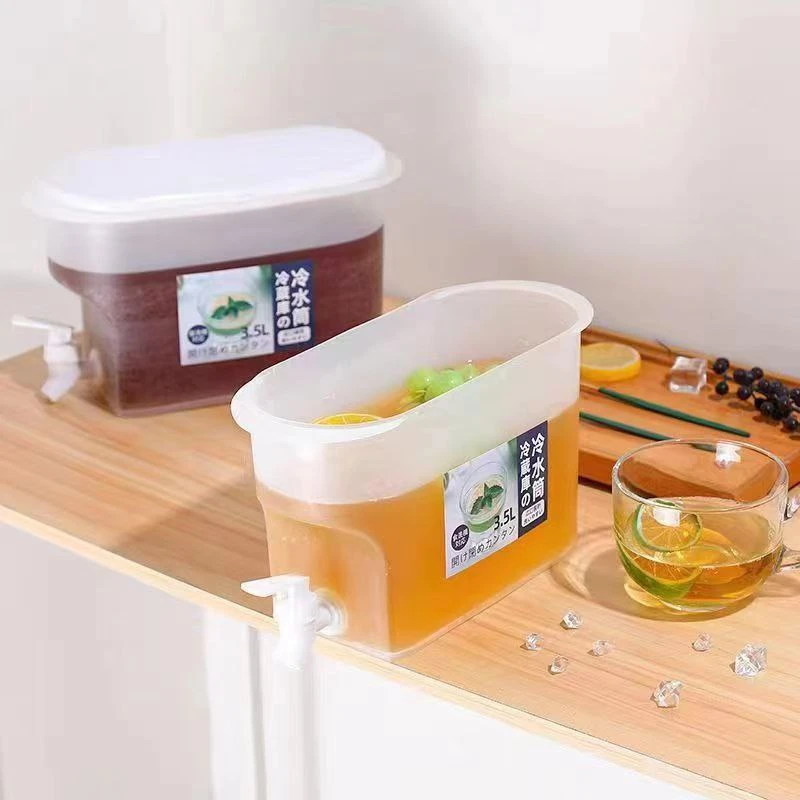 Ramzan Special Juice Container, Cold Kettle Cold Water Bottle Drinking Water Bucket with Faucet Kettle Refrigerator Cold Kettle Fruit Teapot Juice Bucket Drink Pitcher 3.5L,