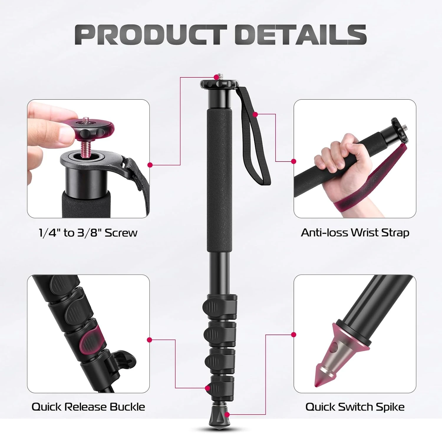 ULANZI TB12 61Inch Camera Monopod