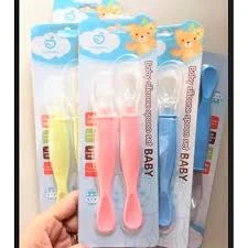 Applebear 2pcs Set Baby Feeding Spoon - Soft Silicone Spoon 2pcs Set - Multicolor Available