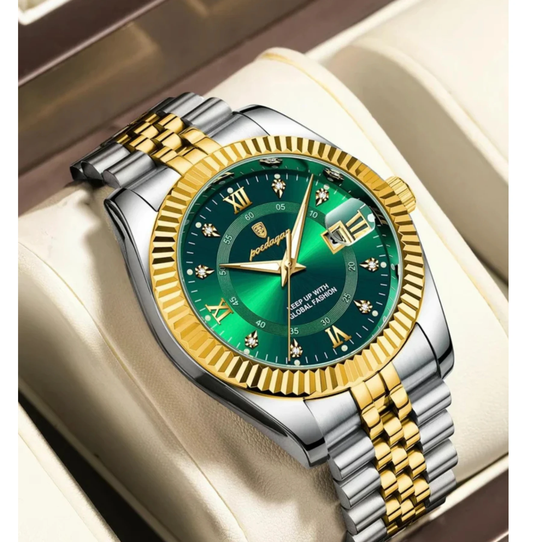 Poedagar 910 Model Fashion Watch for Men (Butterfly Lock)