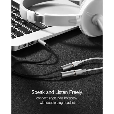 UGREEN AV141 (10789) 3.5mm to 2x3.5mm Audio Cable - White