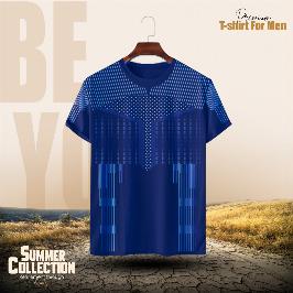 Stylish Comfortable sports T-Shirt(Navy Blue)