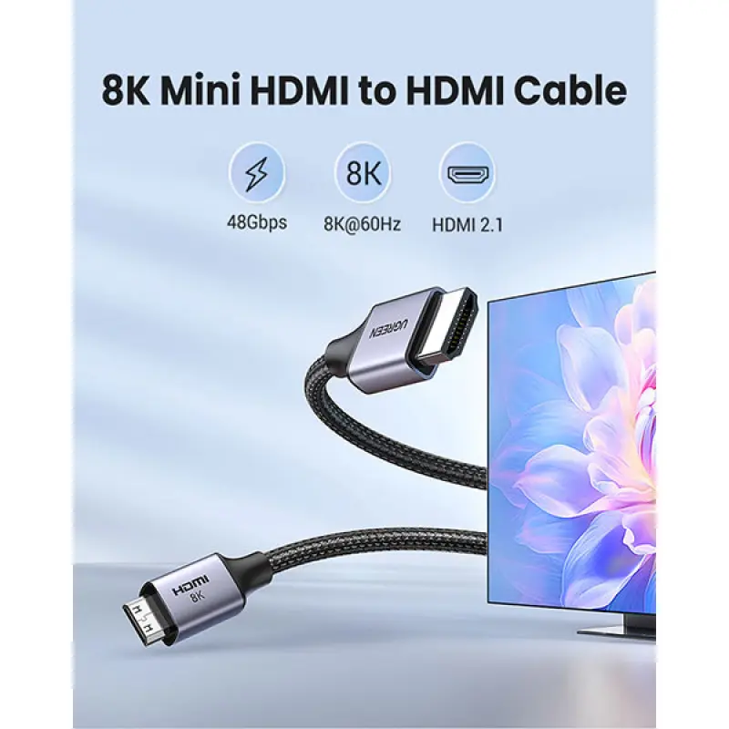 Ugreen HD163 (15514) 8K Mini HDMI to HDMI Cable - 1M