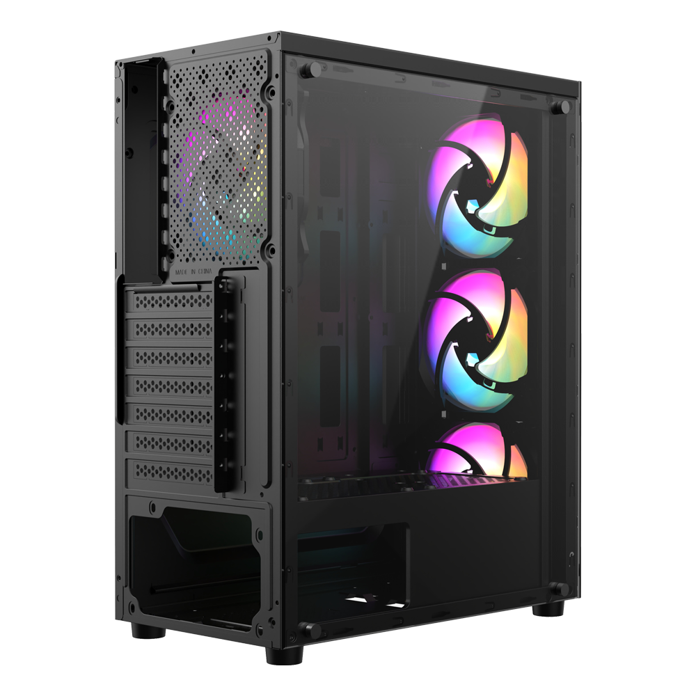 Xtreme 100E Mid Tower ATX Black Desktop Casing With 4 RGB Fan