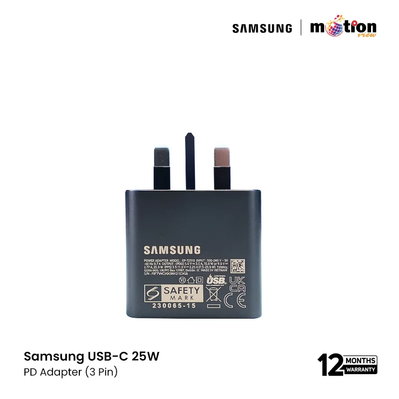 Samsung 25W PD Adapter USB-C (3 Pin) (Model -EP-T2510)