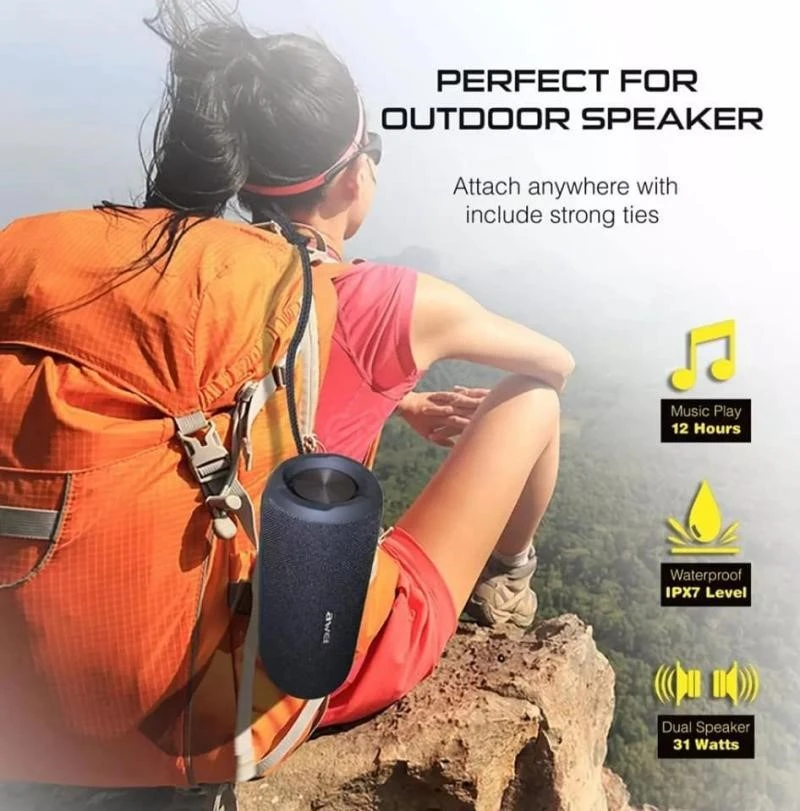 Awei Y669 Bluetooth TWS Waterproof Outdoor Dual Speaker (31W)