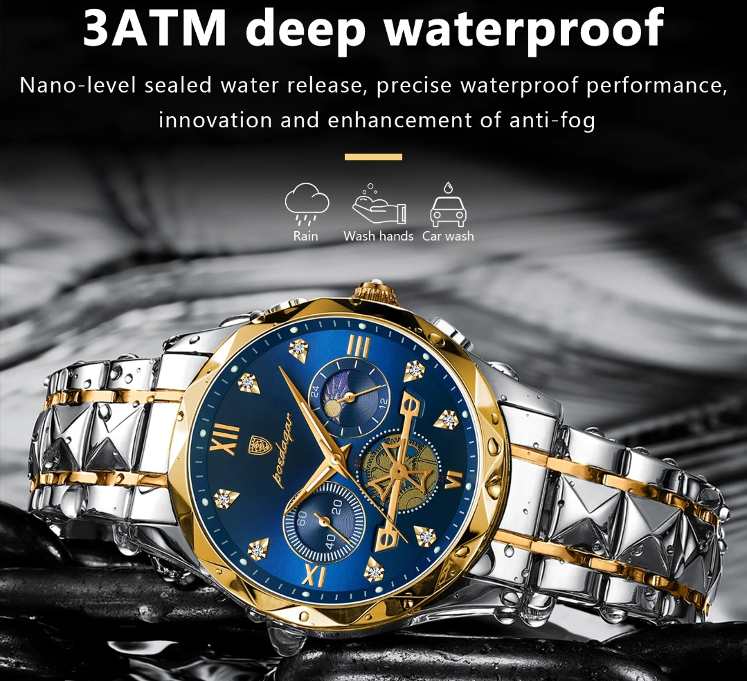 POEDAGAR 996 Men’s Chronograph Luminous Quartz Watch Original