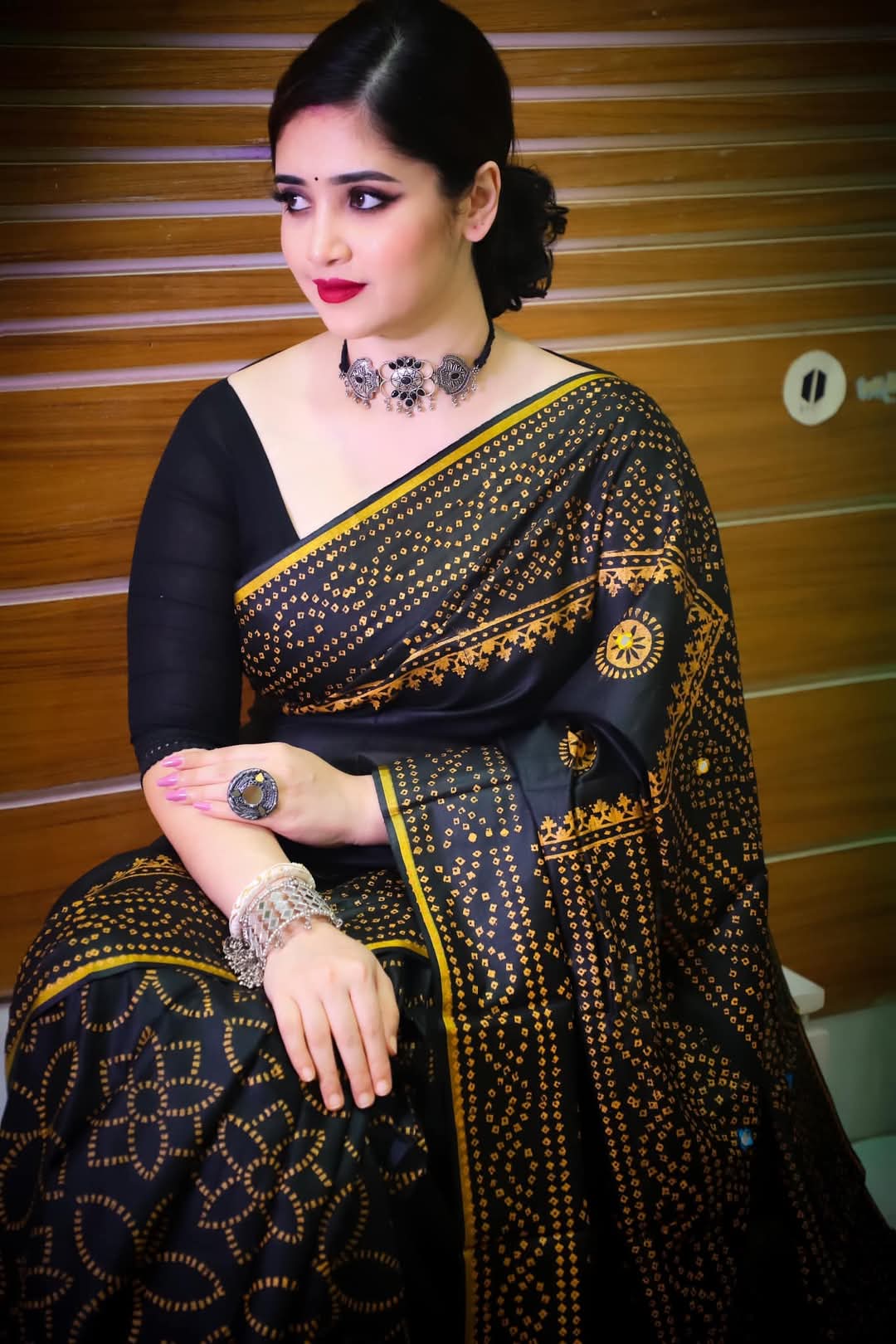 Block Print Reshmi Silk Saree