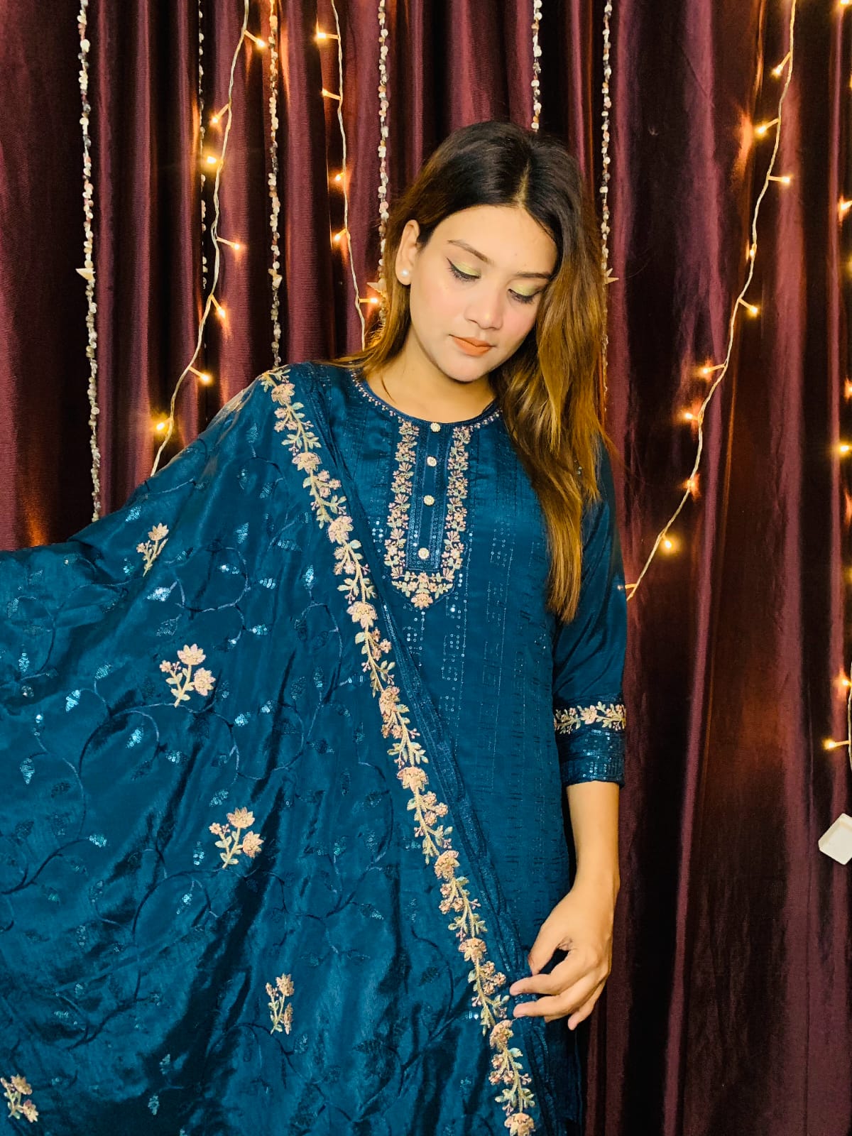 ?Eid Special! Pakistani Crept Chinon Three Piece