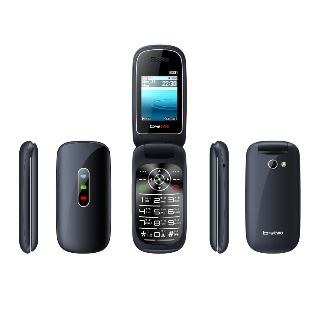Bytwo 301 Folding Phone Dual Sim (Dark blue) Code : 9523