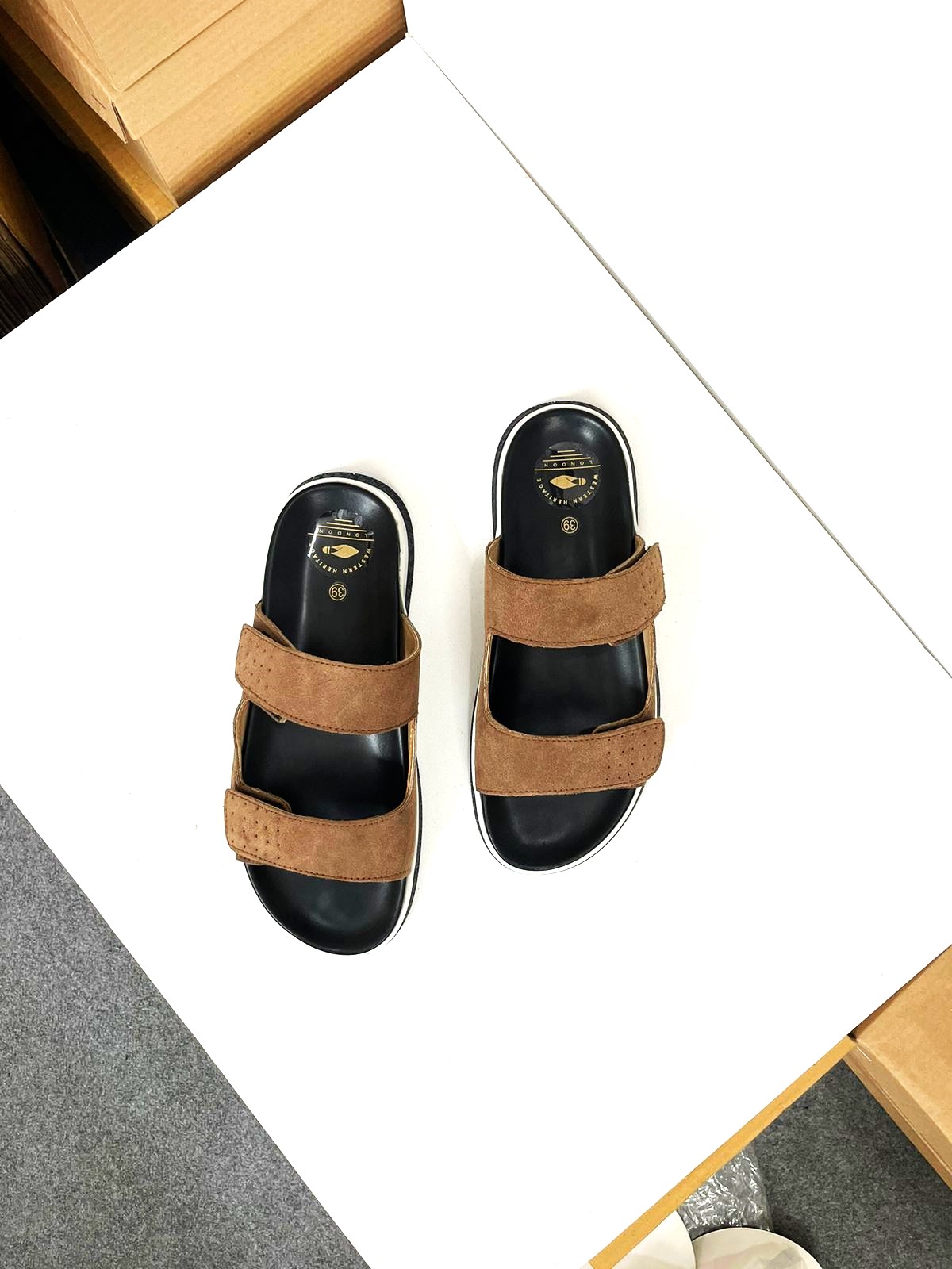 WHL Sued Leather Sandle Brown