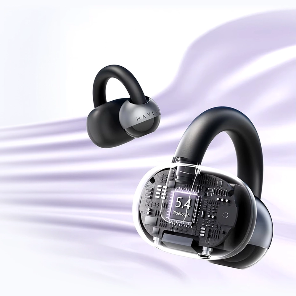 HAYLOU AirFree AI Noise Reduction Ear Clip Wireless Earbuds – Black