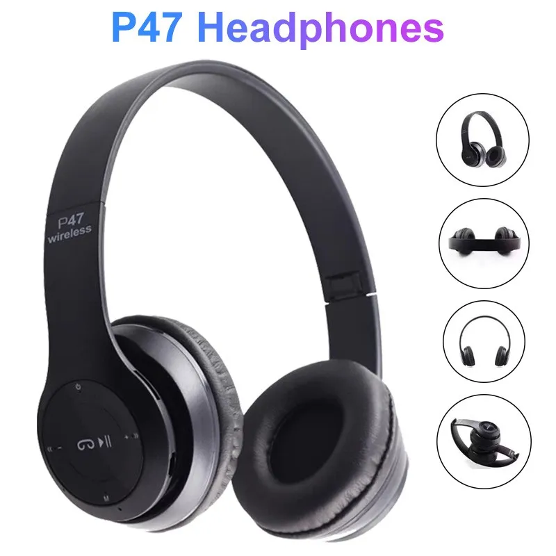 P47 Stereo Head Mounted Bluetooth Headphones Multifunctional Headset Wireless Phone Speakerphone
