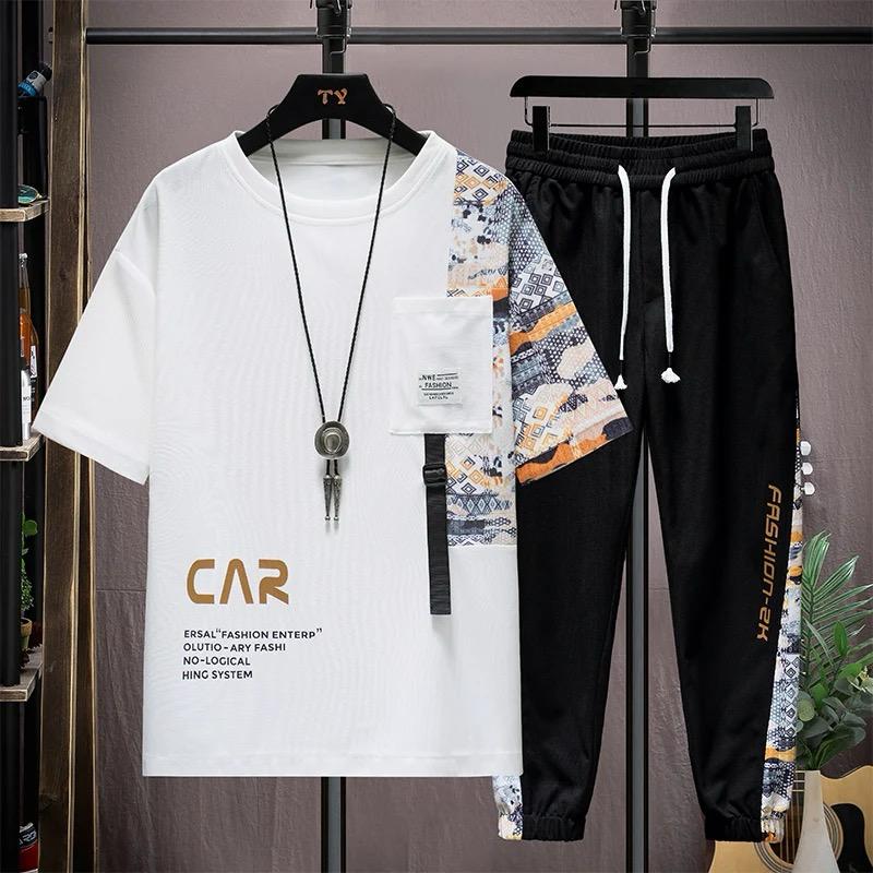 Drop Shoulder Mash T-Shirt and Trouser Combo