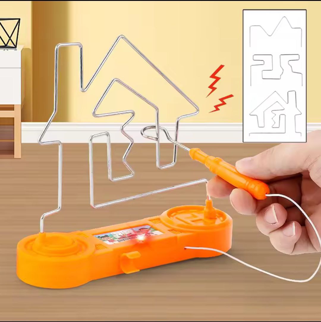 Funny maze Electric touch game With 3 Metal Frame With Battery