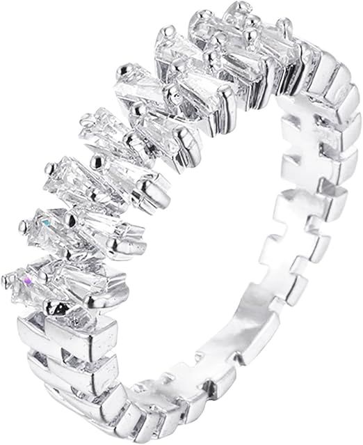 Double Rows Diamond Rings for Womens Code : 8854#350