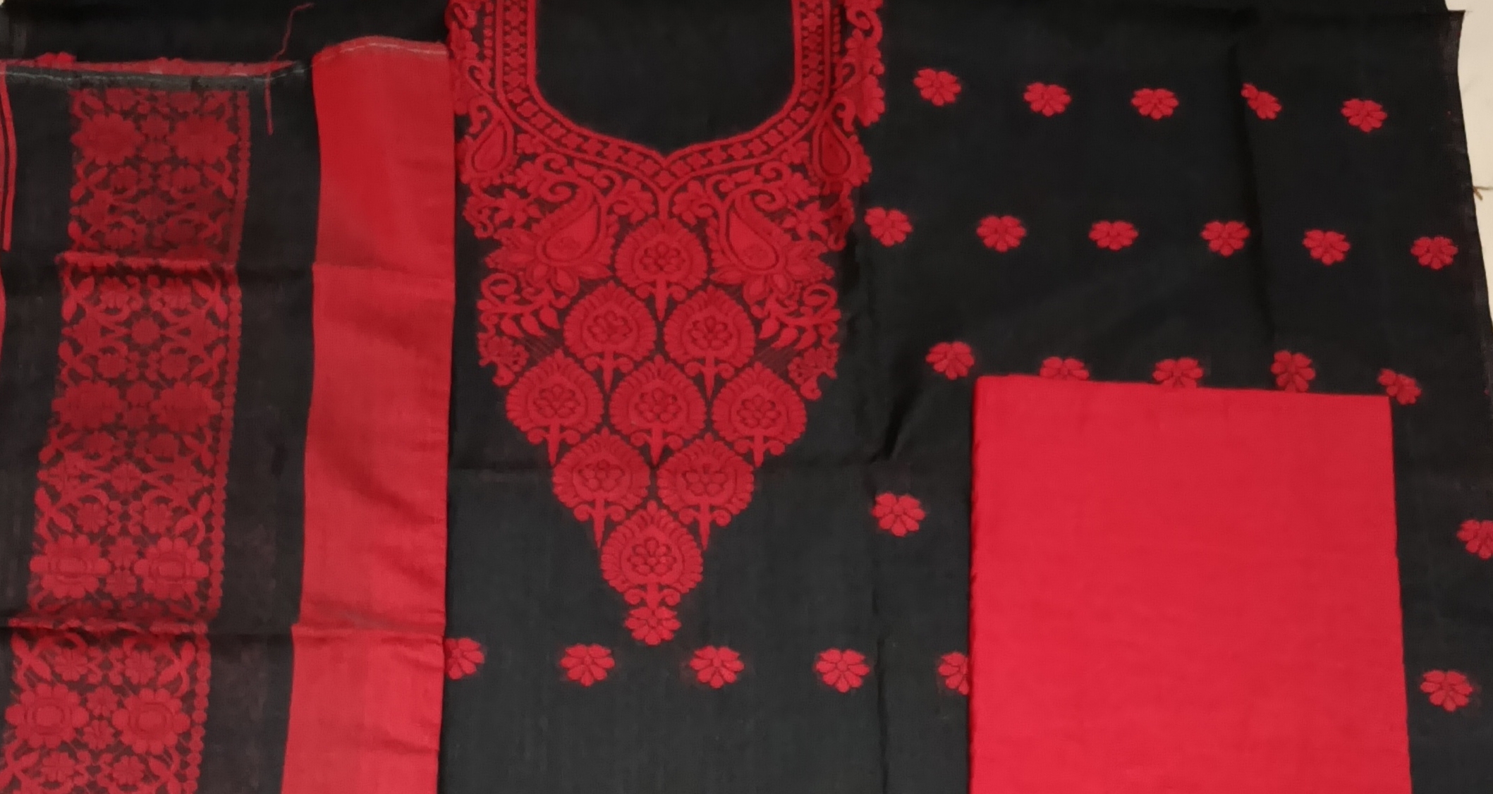তাঁত জামদানি থ্রিপিস