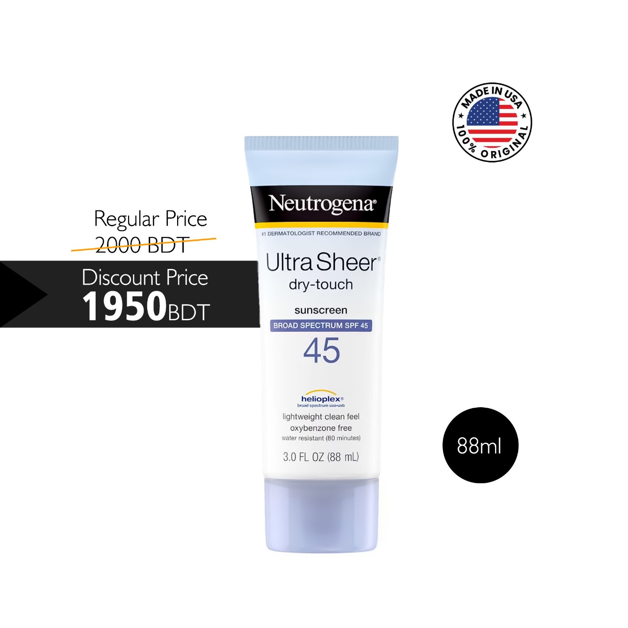 Neutrogena Ultra Sheer Sunscreen SPF 45 – 88ml