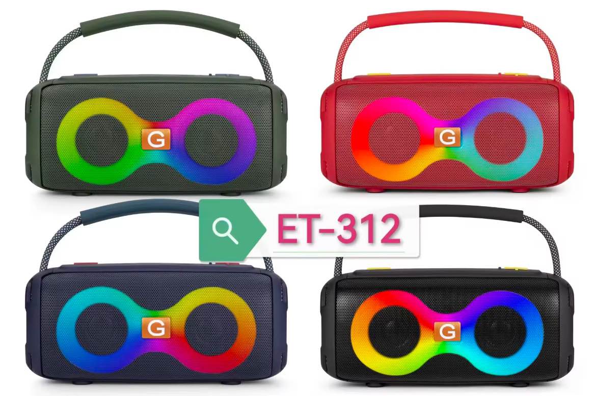 ??? ??-??? ????????? ??????? ??ET-312 Compact Party Speaker – Dual Bass Drivers, RGB Lights, Wireless Bluetooth