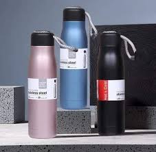 Water Bottles with Portable Lid, BPA Free, Hydro Insulated Thermal Flask for Hot or Cold Drinks 350 ML – Stainless Steel Metal Reusable Water Bottle