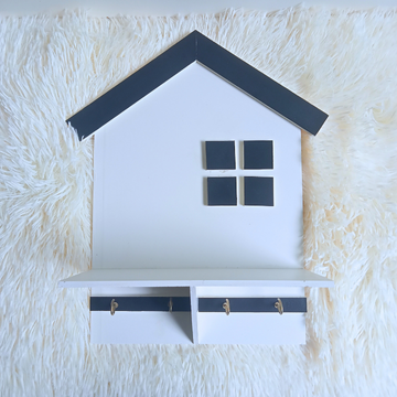 Home shape key holder with shelf