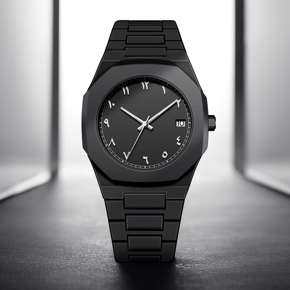Black Arabic Aura Watch High Quality Sicon Fiverr Body Premium Watch