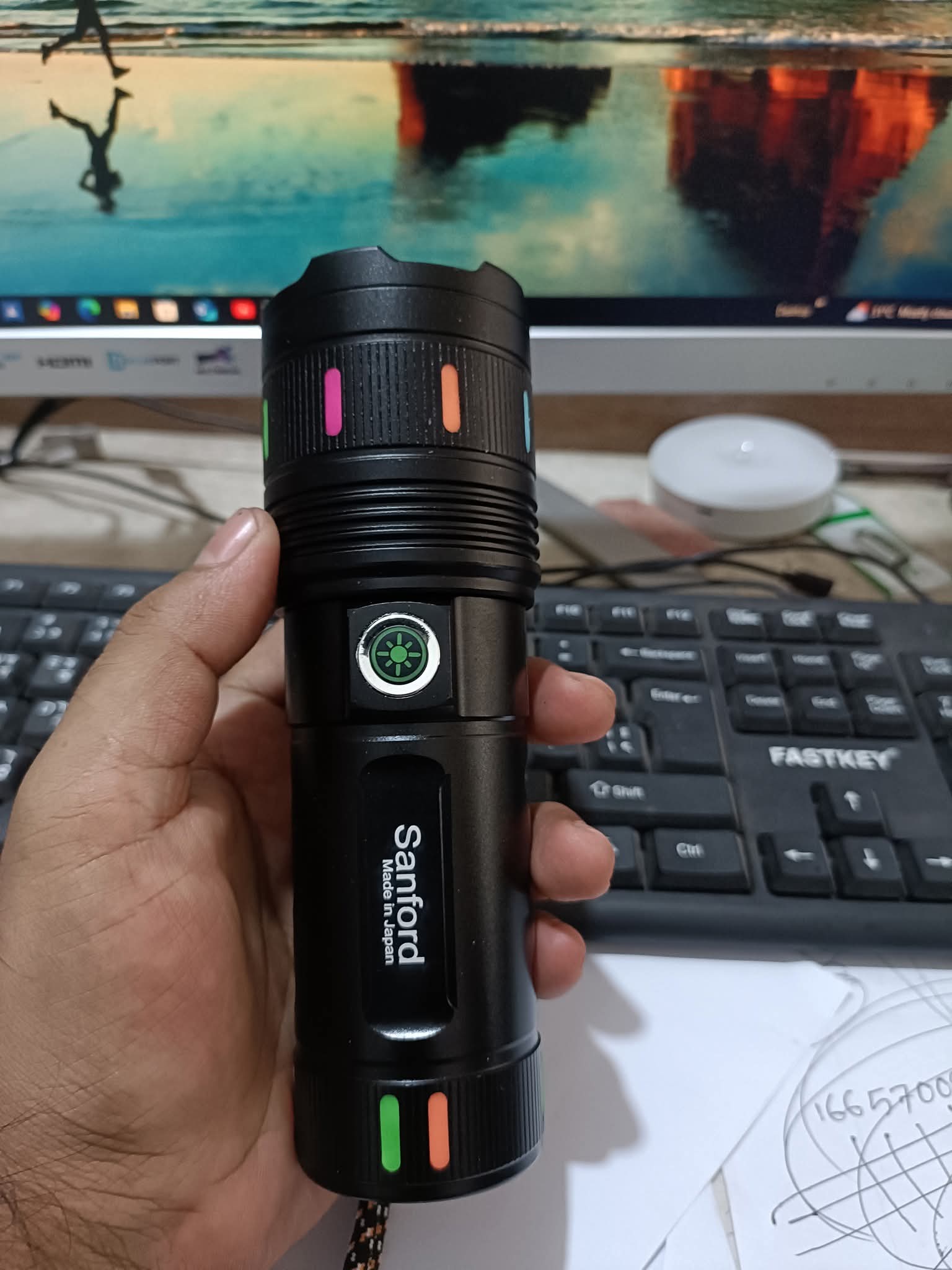 Sanford Super Bright Flashlight – White Laser LED Made in Japan 18650mAh battary