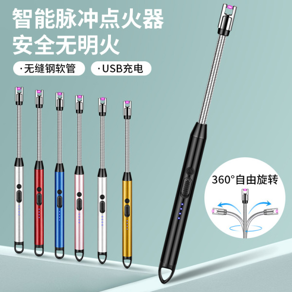 Kitchen lighter Rechargeable Electric Arc Lighter – Windproof, USB Charging, Flexible Long Neck Digital Rechargeable Lighter Gas Stove Aromatherapy Candle Ignition Stick