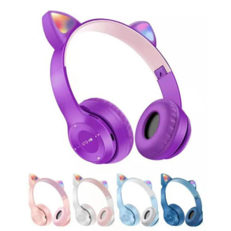 Cute Cat Ear Wireless Headphones P47 Headset Bluetooth HIFI Stereo Headphones Music Earphone Handfree Supports Earbuds TF Memory Card MP3 Player with Microphone for Andorid IOS