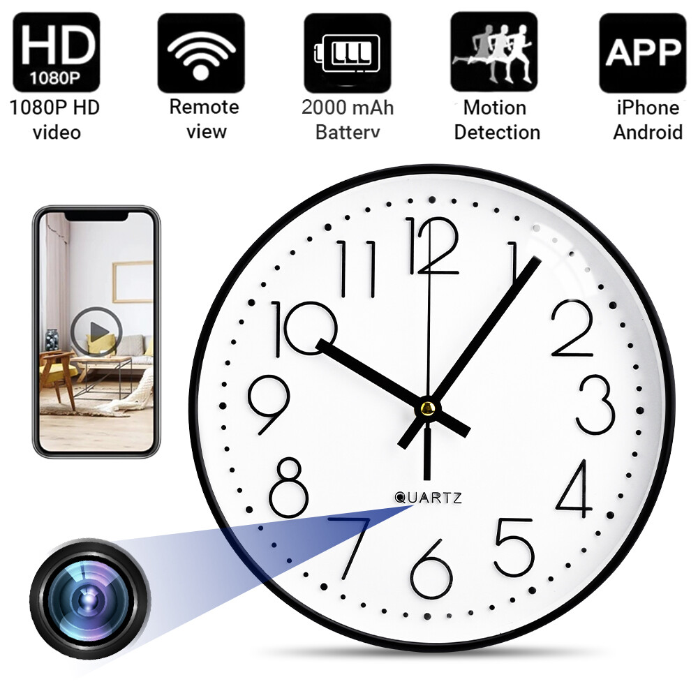 LED Digital Number Clock with Hidden Wi-Fi Camera