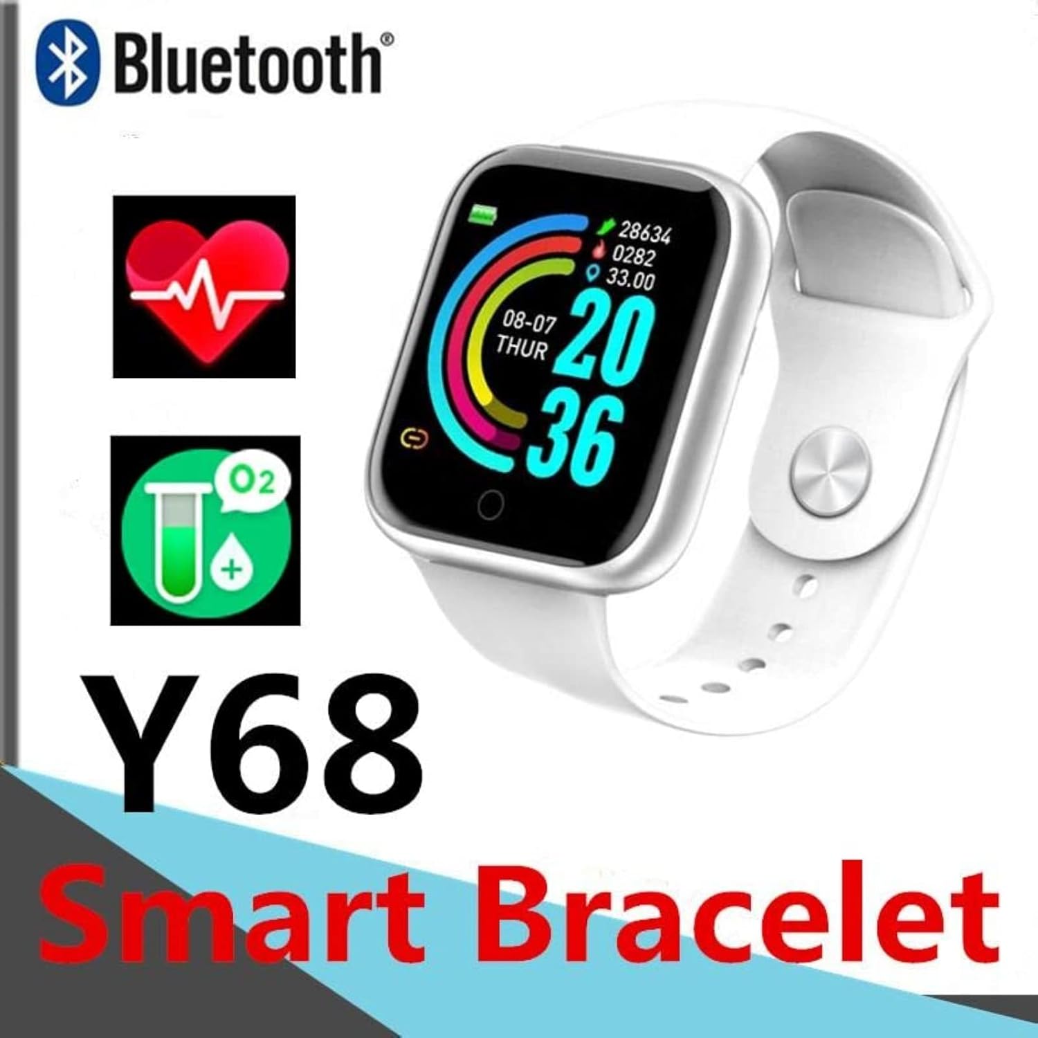 D20 Bluetooth Smart Watches Waterproof Sport Fitness Tracker Smart Bracelet