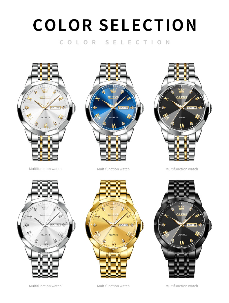 OLEVS 9931 Watches Diamond Business Dress Analog Quartz Stainless Steel watch