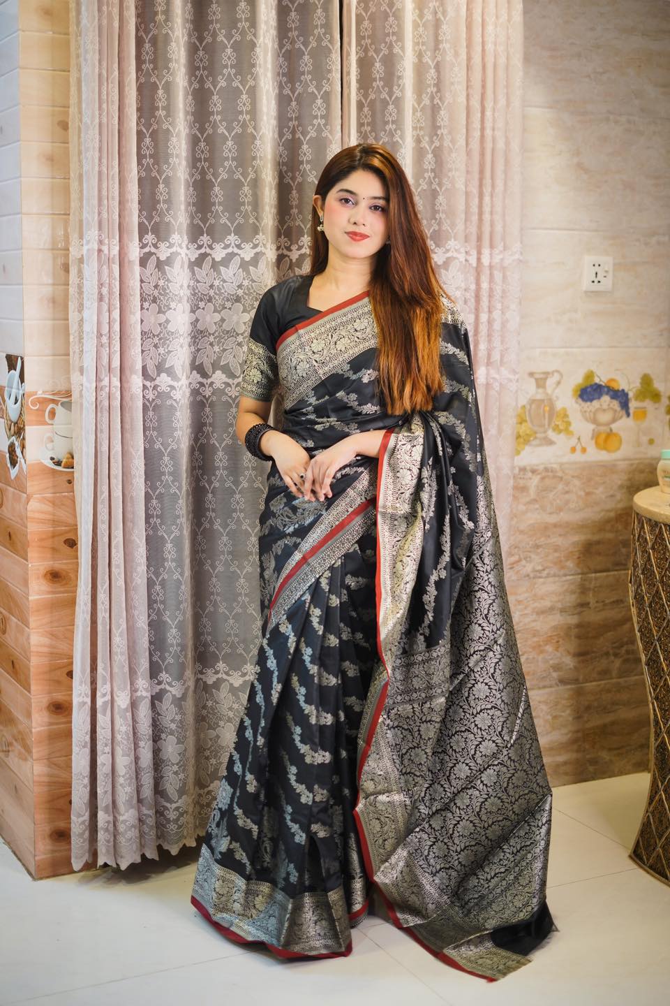 Soft silk katan sharee
