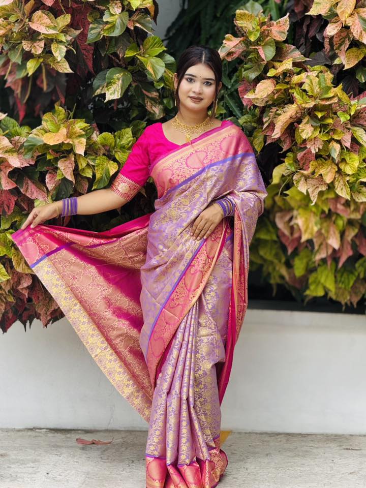 Soft silk katan sharee